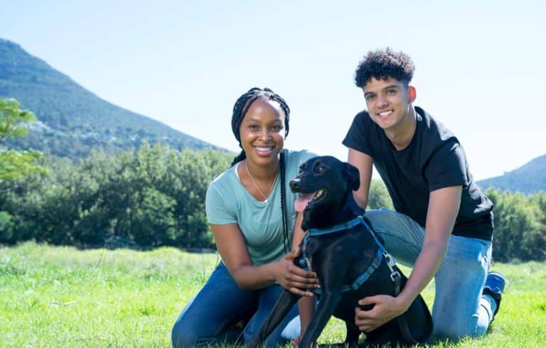 SACAP students with pet at DARG in Cape Town, South Africa