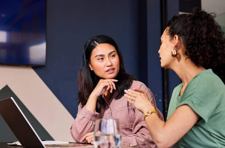 Young women having a conversation and employing good listening skills