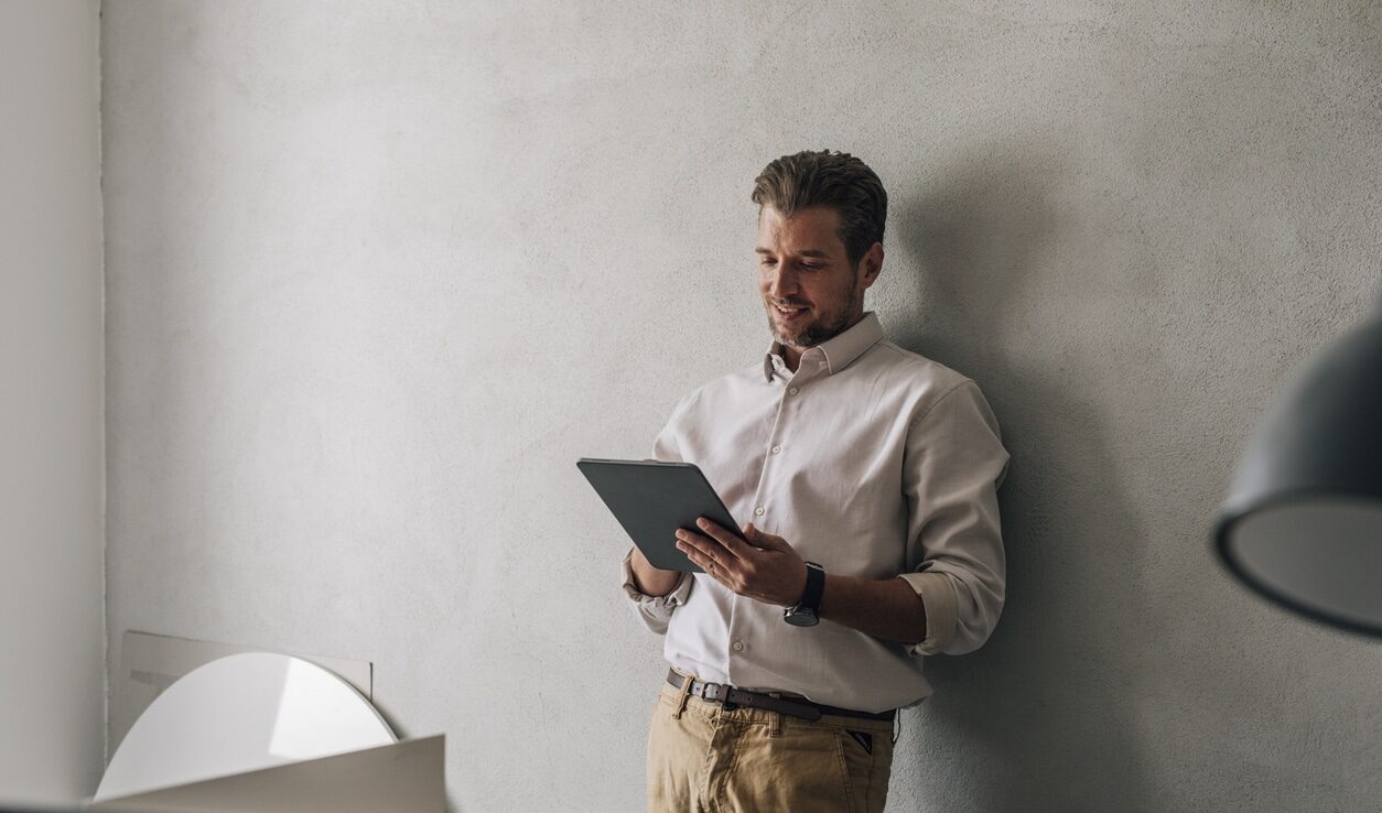 Business professional considering coaching options