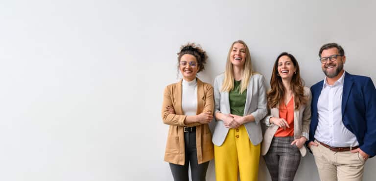 Group of smiling businesspeople